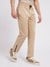 Beige Printed Mid-Rise Regular Fit Trackpant