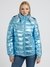 Blue Solid Hooded Neck Puffer Jacket