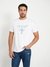 White Pure Cotton Printed Round Neck T-Shirt