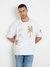 Pure White Scattered Round Neck Short Sleeves T-Shirt