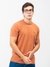 Orange Solid Round Neck Short Sleeves T-shirt