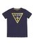 Navy Round Neck Short Sleeves Printed T-Shirt