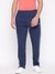 Dark Blue Striped Straight Fit Trackpant