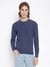 Guess Men's Blue Solid Crew Neck Long Sleeves Sweater
