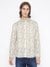 Guess Men's Beige Printed Spread Collar Long Sleeves Shirt