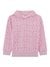 Guess Girls Pink Typographic Print Hooded Long Sleeves Sweatshirt