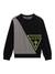 Guess Boys Black Color-Blocked Round Neck Long Sleeves Sweatshirt