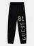 Guess Boys Black Brand Logo Track Pants with Drawstring Closure