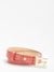 Women Coral Polyurethane Textured Adjustable Belt With Pin Buckle