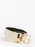 Men Black Beige Polyurethane Solid Reversible Belts with Pin Buckle