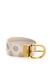 Women White Polyurethane Monogram Alva Adjustable Belt With Tang Buckle