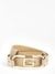 Women Beige Polyurethane Solid Alva Adjustable Belt With Pin Buckle