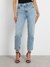 Blue Solid Mid-Rise Regular Fit Mom Jeans