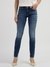 Feather Ocean Solid Mid Rise Tapered Jeans