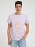 Lilac Printed Round Neck Short Sleeves T-shirt