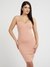 Pink Viscose Blend Solid Bodycon Dress
