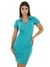 Green Cotton Blend Self-Design Bodycon Dress
