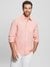 Pink Pure Cotton Solid Spread Collar Shirt