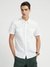 White Pure Cotton Solid Spread Collar Shirt