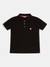 Black Polo Collar Short Sleeves Solid Polo T-Shirt