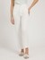 Off White Solid High-Rise Ankle Length Flat-front Trouser