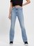 Blue Washed High-Rise Full Length Jeans
