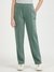 Green Solid High-Rise Trackpant