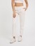 White Polyester Blend Solid Regular Fit Trackpant