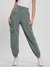 Green Polyester Blend Solid Regular Fit Cargo Pant
