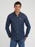 Blue Solid Spread Collar Full Sleeves Denim Shirt