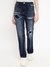 Blue Solid High-Rise Full Length Jeans