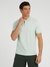 Green Solid Polo Collar Short Sleeves T-shirt