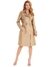 Brown Printed Notched Lapel Full Sleeves Dress