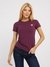 Purple Solid Round Neck Short Sleeves T-shirt