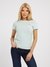 Mint Cotton Blend Solid Round Neck T-Shirt