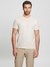 Cream Solid Round Neck Short Sleeves T-shirt