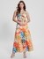 Multi Viscose Printed Layered Maxi Dress