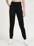Black Solid High-Rise Trackpant