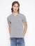 Guess Men's Grey Solid V-Neck Short Sleeves T-Shirt