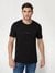 Guess Men's Black Solid Round Neck Short Sleeves T-Shirt