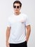 White Printed Round Neck Short Sleeves T-shirt