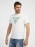 White Pure Cotton Printed Round Neck T-Shirt