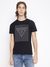 Guess Men's Black Embroidered Crew Neck Short Sleeves T-Shirt