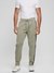 Green Polyester Blend Solid Regular Fit Trouser