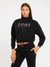 Black Solid High Neck Full Sleeves Sweatshirt