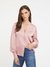 Pink Solid Mandarin Collar Full Sleeves Shirt