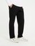 Black Solid Mid-Rise Regular Length Trouser