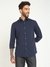 Blue Solid Spread Collar Full Sleeves Shirt