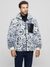 White Polyester Printed Sherpa Jacket