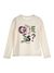 Cream Round Neck Full Sleeves Printed T-Shirt